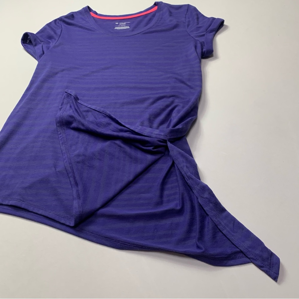 Tek Gear Purple Striped Dry Tek Short Sleeve Top Women’s Medium - Picture 5 of 11